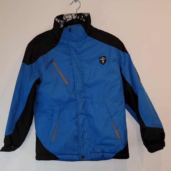 Boy's Protection System Ski-Snowboarding Jacket, Blue/Black, EUC Boys Size 10-12 - Picture 2 of 6